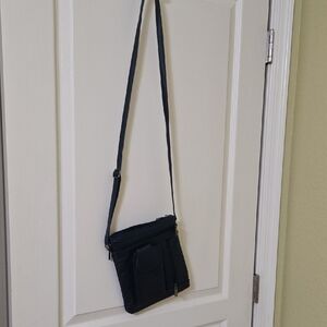 Navy Leather Crossbody Bag